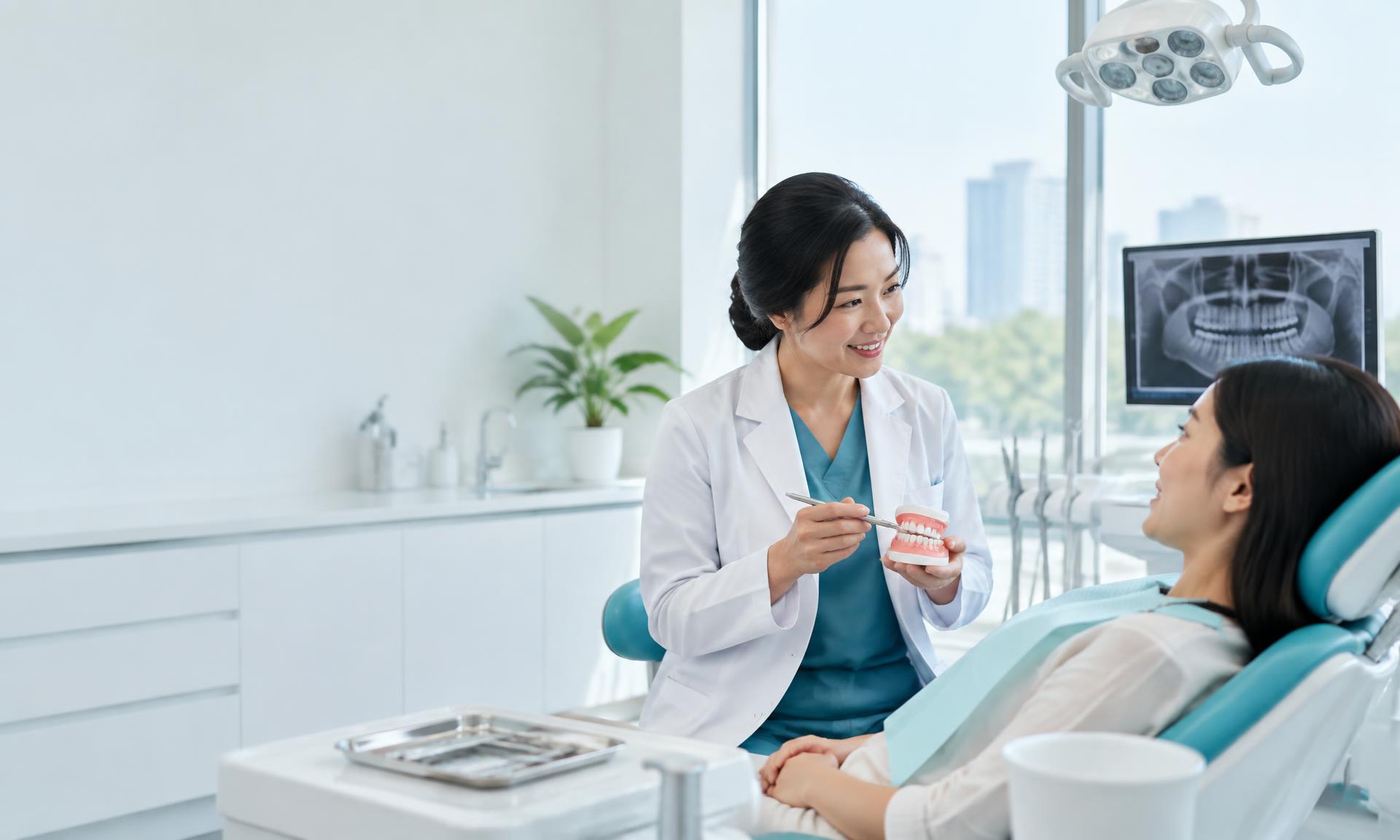 Bác sĩ Aurelia tư vấn kế hoạch chăm sóc răng miệng cho khách hàng