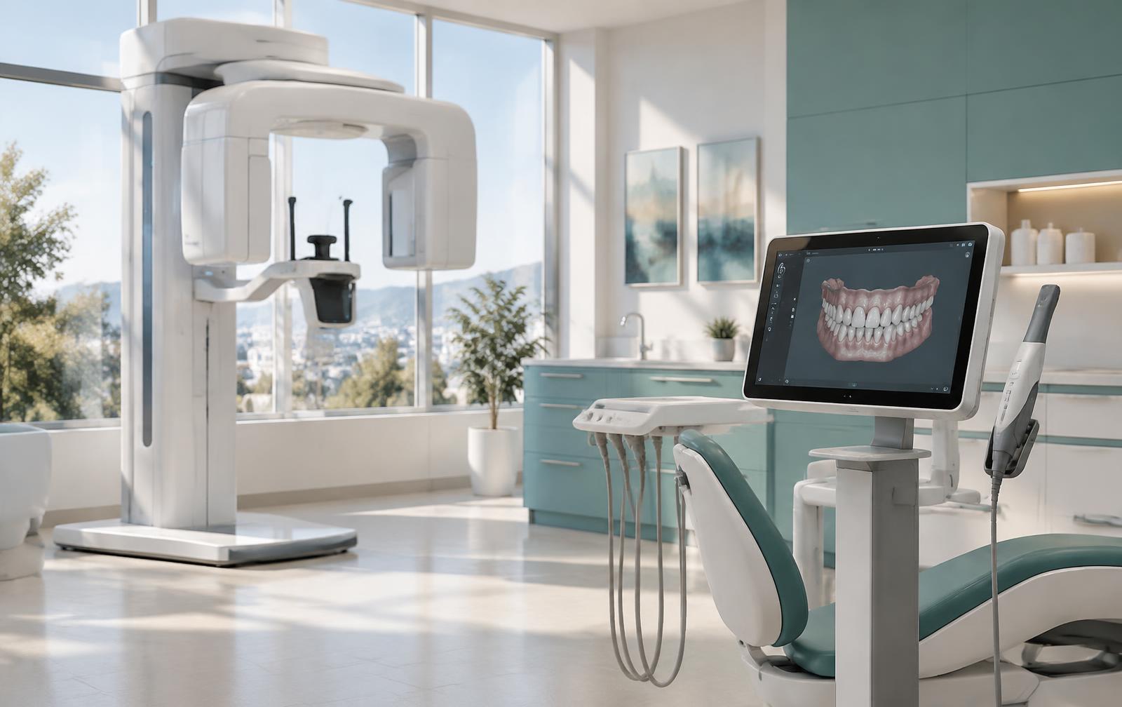 Phòng điều trị với máy CT Cone Beam và máy quét răng 3D